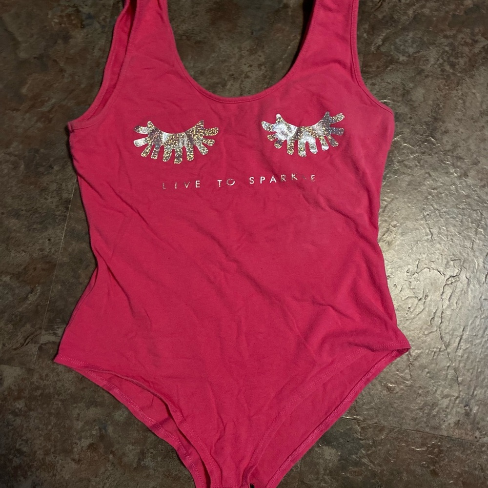 ‘Gaze’ Pink Top with Silver Glitter Accents